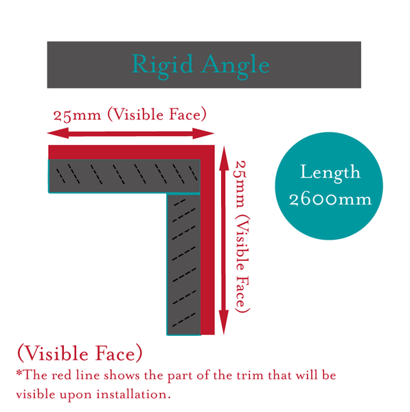 Black Rigid Angle Corner 25mm x 25mm For Bathroom Panels - CladdTech