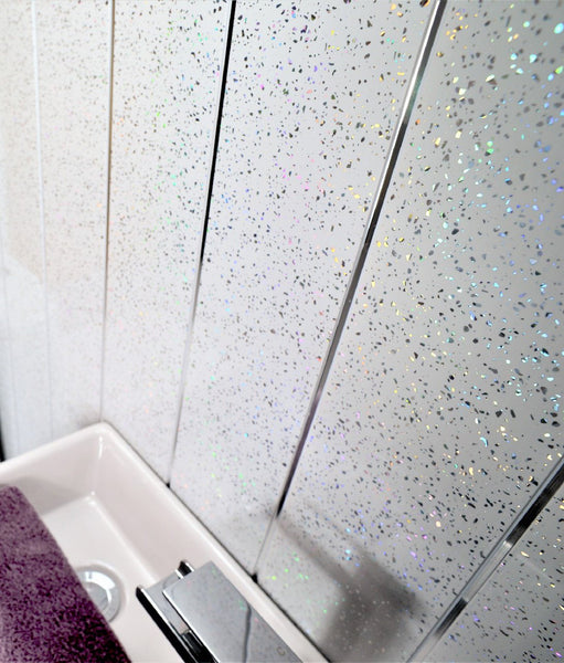 Platinum Sparkle & Chrome 5mm Ceiling Cladding For Bathrooms - Claddtech