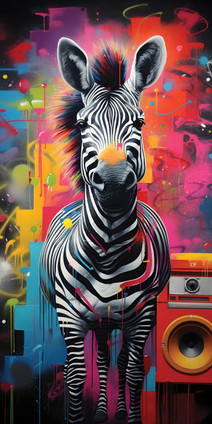 Zany Zebras Acrylic Wall Panels Home Decor Wall Panels 2440mmm x 1220mm - CladdTech