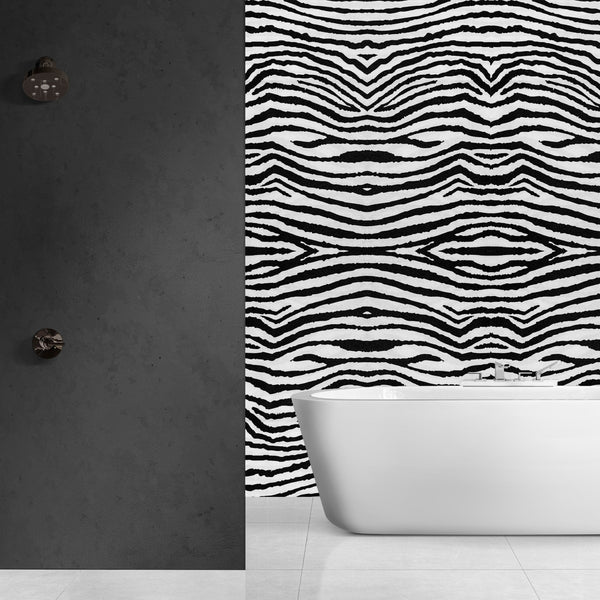 Artistic Zebra Print Acrylic Shower Wall Panels Home Decor Wall Panels 2440mmm x 1220mm - CladdTech