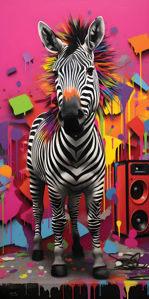 Zany Zebras Acrylic Wall Panels Home Decor Wall Panels 2440mmm x 1220mm - CladdTech