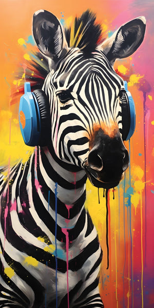 Zany Zebras Acrylic Wall Panels Home Decor Wall Panels 2440mmm x 1220mm - CladdTech