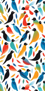 Abstract Birds Acrylic Wall Panels Home Decor Wall Panels 2440mmm x 1220mm - CladdTech