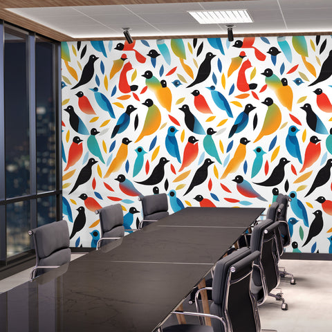Abstract Birds Acrylic Wall Panels Home Decor Wall Panels 2440mmm x 1220mm - CladdTech
