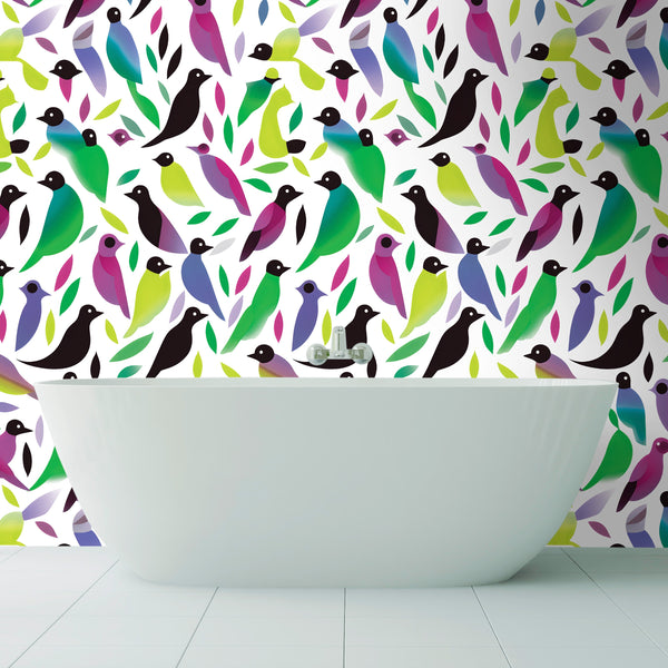 Abstract Birds Acrylic Wall Panels Home Decor Wall Panels 2440mmm x 1220mm - CladdTech