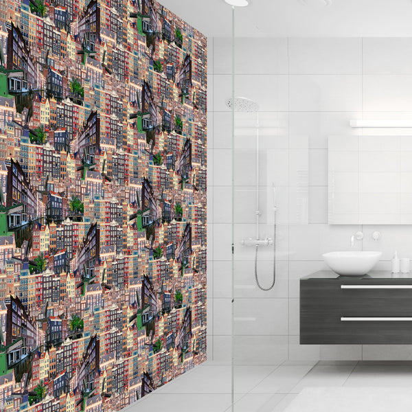 Amsterdam Canal Houses Acrylic Wall Panels Home Decor Wall Panels 2440mmm x 1220mm - CladdTech