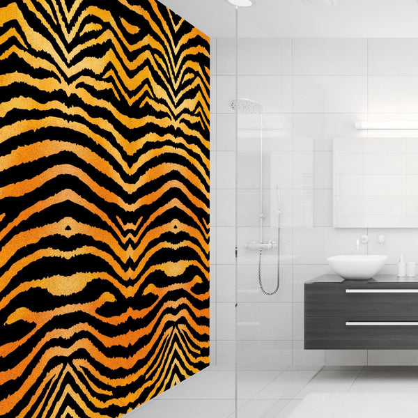 Artistic Tiger Print Acrylic Shower Wall Panels Home Decor Wall Panels 2440mmm x 1220mm - CladdTech