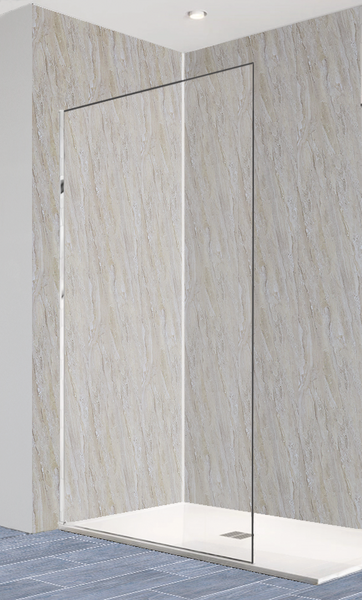 Beige Natural Sandstone Shower Wall Panels PVC 10mm Thick Cladding 2.4m x 1m - CladdTech