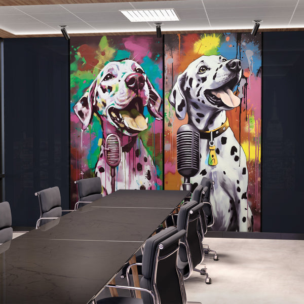 Graffiti Dalmatians Acrylic Wall Panels Home Decor Wall Panels 2440mmm x 1220mm - CladdTech