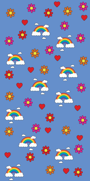 Flowers & Rainbows Acrylic Wall Panels Home Decor Wall Panels 2440mmm x 1220mm - CladdTech