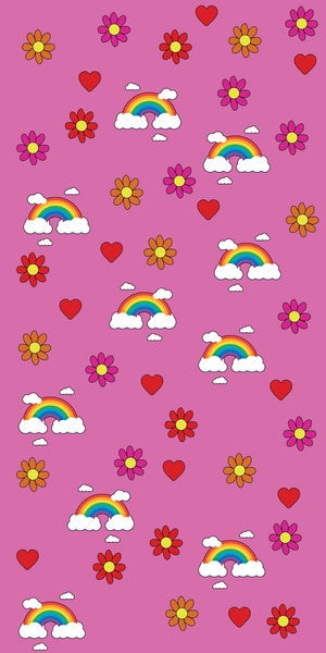 Flowers & Rainbows Acrylic Wall Panels Home Decor Wall Panels 2440mmm x 1220mm - CladdTech