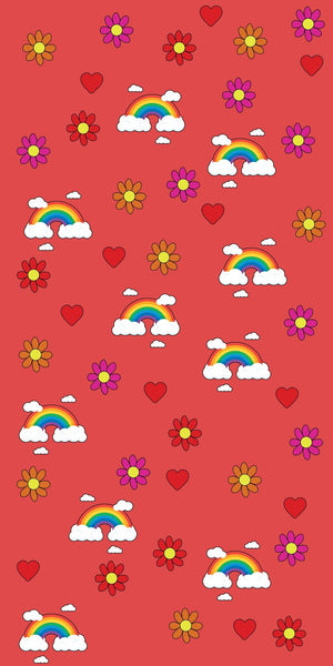 Flowers & Rainbows Acrylic Wall Panels Home Decor Wall Panels 2440mmm x 1220mm - CladdTech