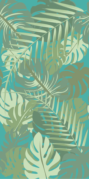 Banana Leaf Plant Blue Acrylic Shower Wall Panels Home Decor Wall Panels 2440mmm x 1220mm - CladdTech