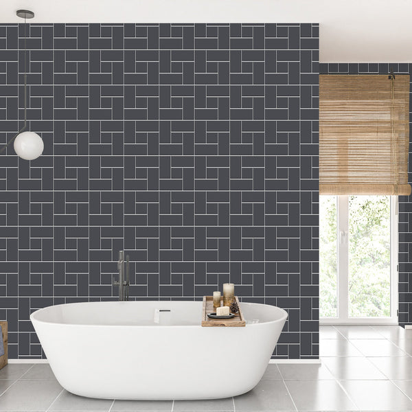 Grey Windmill Acrylic Shower Wall Panel 2440mm x 1220mm (3mm Thick) - CladdTech