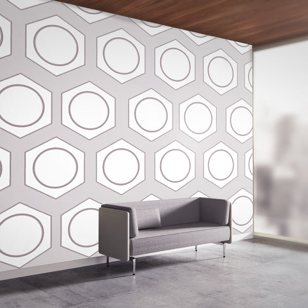 Hexagonal Discs Acrylic Wall Panels Home Decor Wall Panels 2440mmm x 1220mm - CladdTech