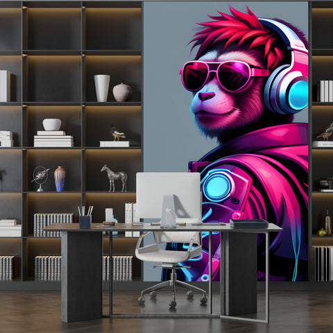 Hip Headphones Chimp Acrylic Wall Panels Home Decor Wall Panels 2440mmm x 1220mm - CladdTech