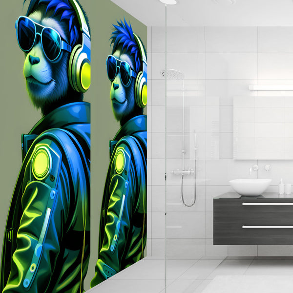 Hip Headphones Chimp Acrylic Wall Panels Home Decor Wall Panels 2440mmm x 1220mm - CladdTech