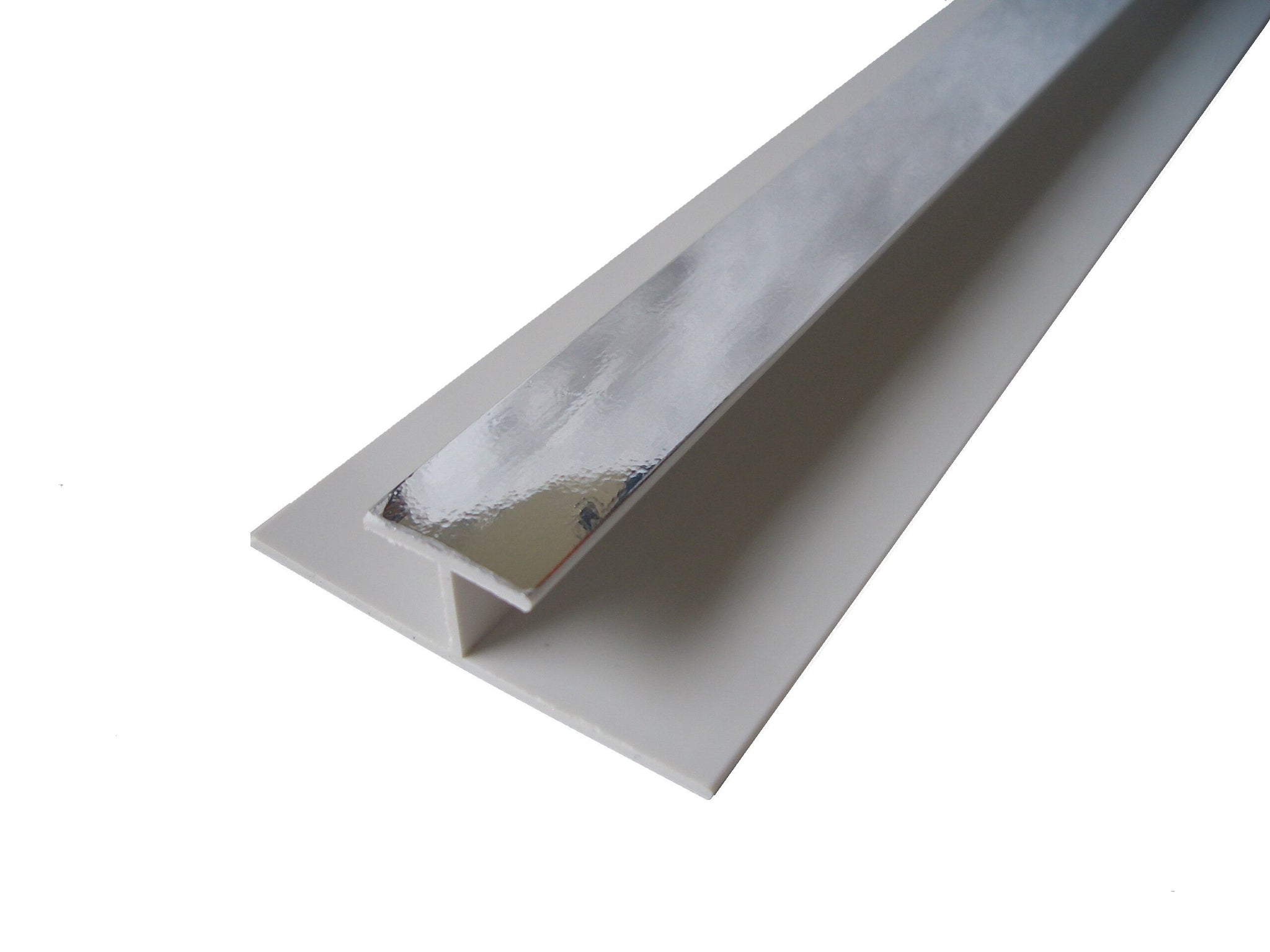 H Trim Chrome Finish 10mm For Cladding Wall Panels 2.4m Long