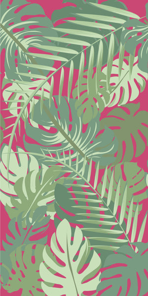 Banana Leaf Plant Pink Acrylic Shower Wall Panels Home Decor Wall Panels 2440mmm x 1220mm - CladdTech