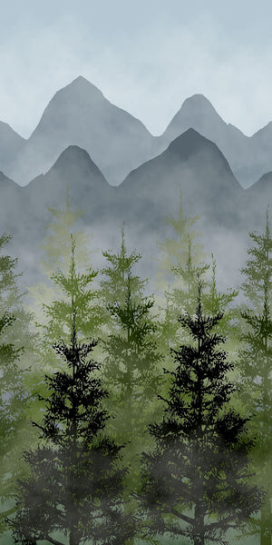 Misty Wood Scenery Acrylic Shower Wall Panels Home Decor Wall Panels 2440mmm x 1220mm - CladdTech