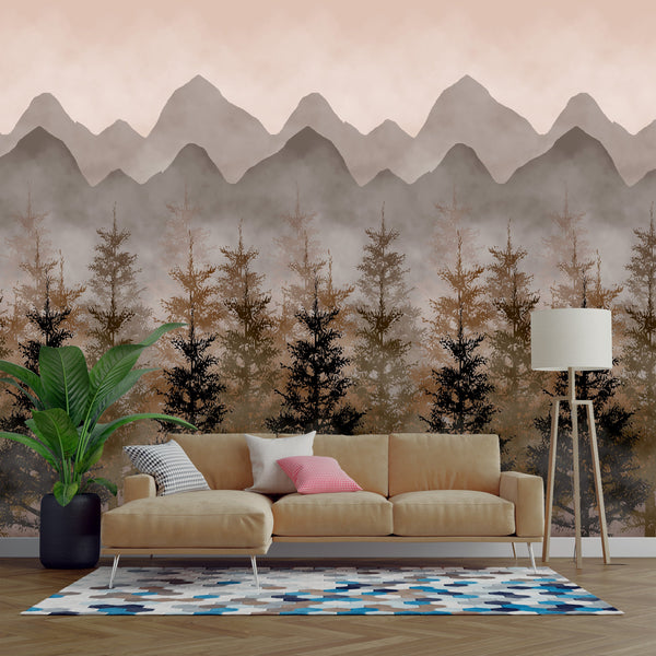 Misty Wood Scenery Acrylic Shower Wall Panels Home Decor Wall Panels 2440mmm x 1220mm - CladdTech