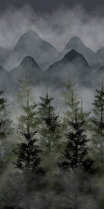Misty Wood Scenery Acrylic Shower Wall Panels Home Decor Wall Panels 2440mmm x 1220mm - CladdTech