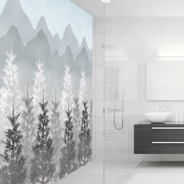 Misty Wood Scenery Acrylic Shower Wall Panels Home Decor Wall Panels 2440mmm x 1220mm - CladdTech