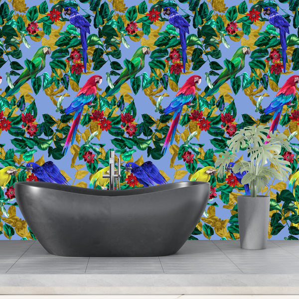 Parrot Paradise Acrylic Shower Wall Panel Home Decor 2440mm x 1220mm - CladdTech