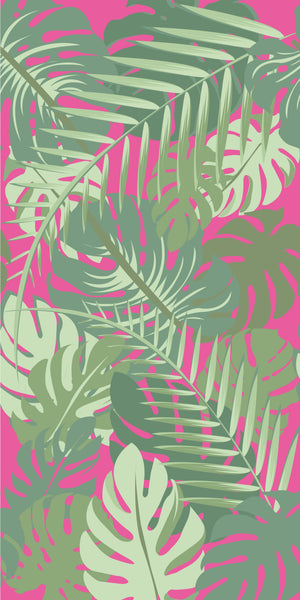 Banana Leaf Plant Pink Acrylic Shower Wall Panels Home Decor Wall Panels 2440mmm x 1220mm - CladdTech