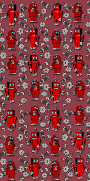 Retro Robots Acrylic Wall Panels Home Decor Wall Panels 2440mmm x 1220mm - CladdTech