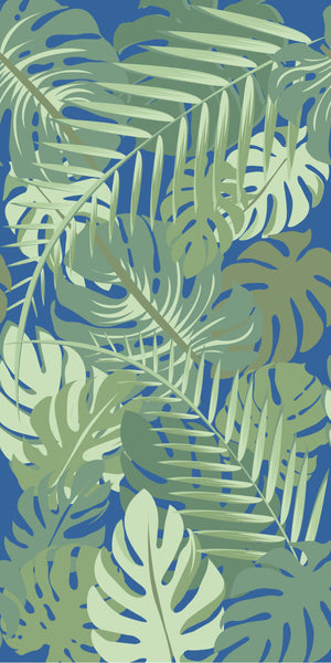 Banana Leaf Plant Blue Acrylic Shower Wall Panels Home Decor Wall Panels 2440mmm x 1220mm - CladdTech