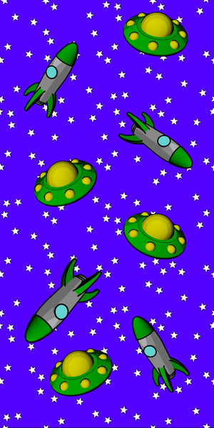 Rockets & UFOs Acrylic Wall Panels Home Decor Wall Panels 2440mmm x 1220mm - CladdTech