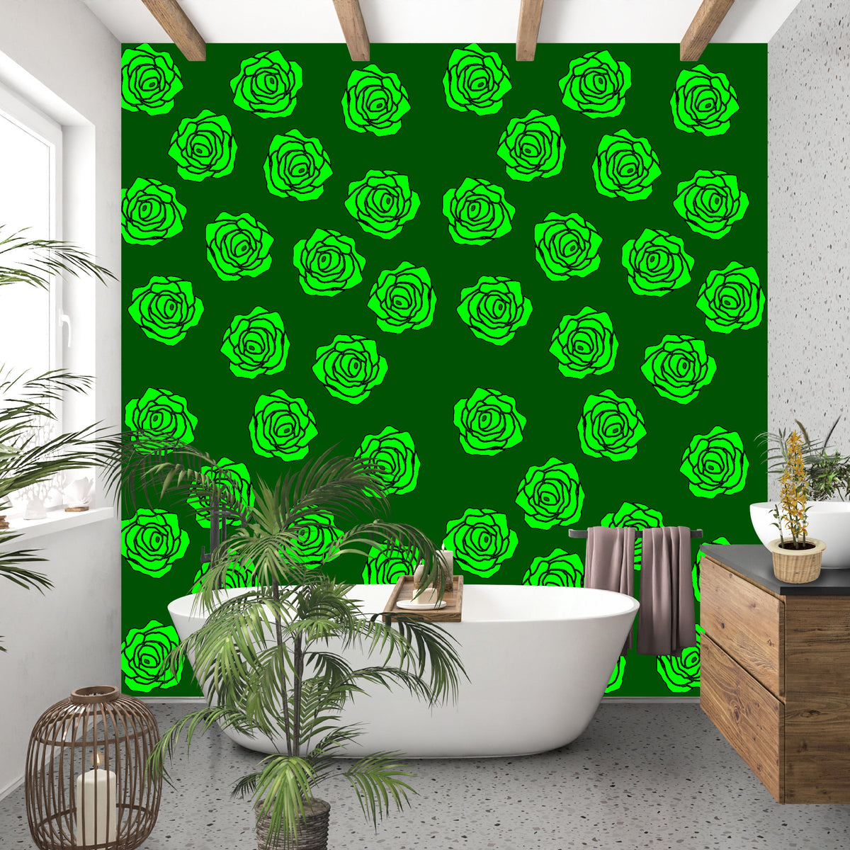 Roses Acrylic Wall Panels Home Decor Wall Panels 2440mmm x 1220mm ...