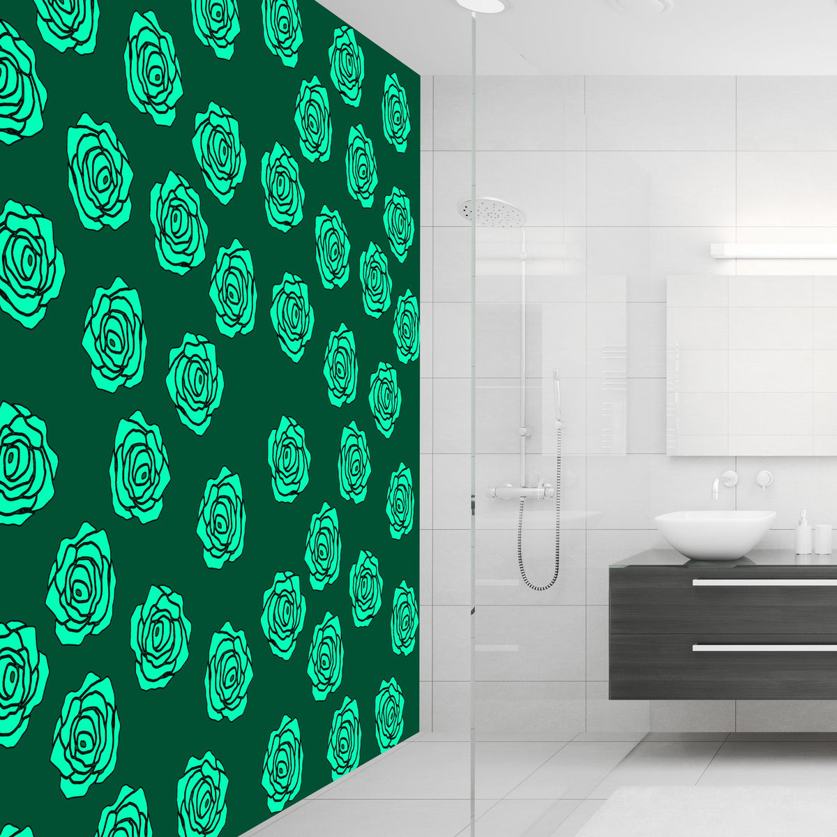 Roses Acrylic Wall Panels Home Decor Wall Panels 2440mmm x 1220mm ...