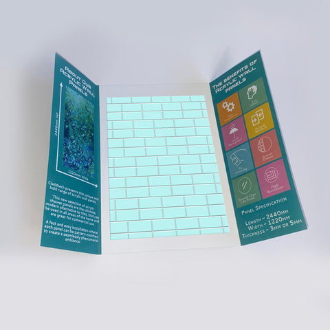 Sample of Blue Brickbond Acrylic Shower Wall Panel 2440mm x 1220mm - CladdTech