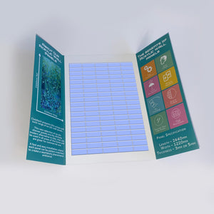 Sample of Blue Horizontal Block Acrylic Shower Wall Panel 2440mm x 1220mm - CladdTech