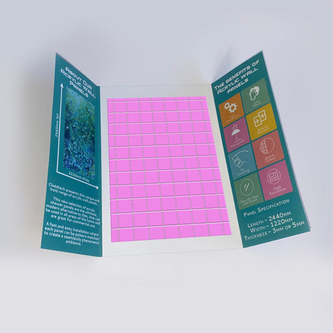 Sample of Pink Checkerboard Tile Acrylic Shower Wall Panel 2440mm x 1220mm - CladdTech
