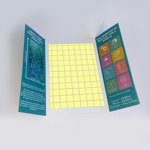 Sample of Yellow Checkerboard Tile Acrylic Shower Panel 2440mm x 1220mm - CladdTech