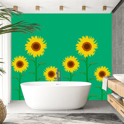 Triple Sunflower Acrylic Wall Panels Home Decor Wall Panels 2440mmm x 1220mm - CladdTech