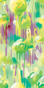 Wet Paint Flamingos Acrylic Wall Panels Home Decor Wall Panels 2440mmm x 1220mm - CladdTech