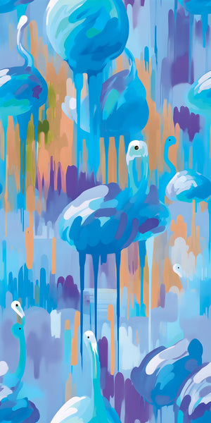 Wet Paint Flamingos Acrylic Wall Panels Home Decor Wall Panels 2440mmm x 1220mm - CladdTech