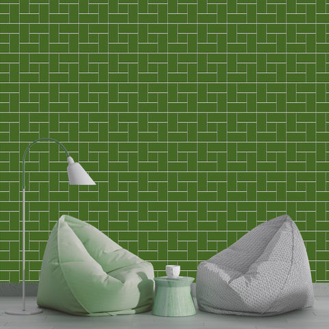 Green Windmill Tile Acrylic Shower Wall Panel 2440mm x 1220mm (3mm Thick)