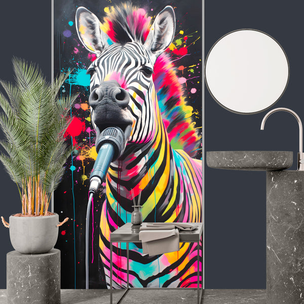 Zany Zebras Acrylic Wall Panels Home Decor Wall Panels 2440mmm x 1220mm - CladdTech